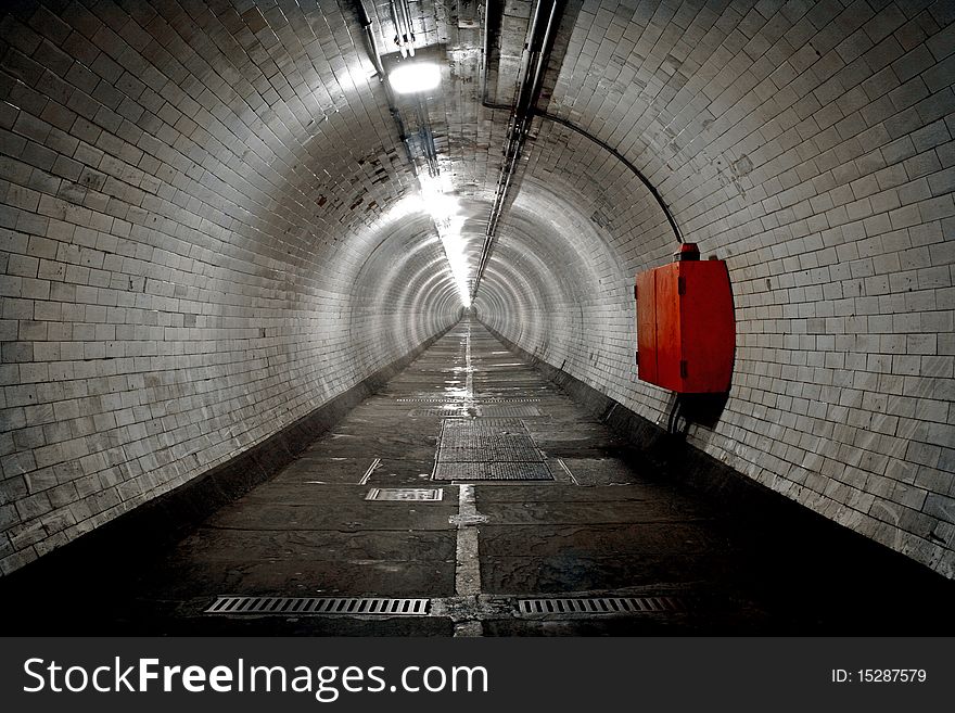 The Greenwich Foot Tunnel underneath the River Thames, London. The Greenwich Foot Tunnel underneath the River Thames, London.