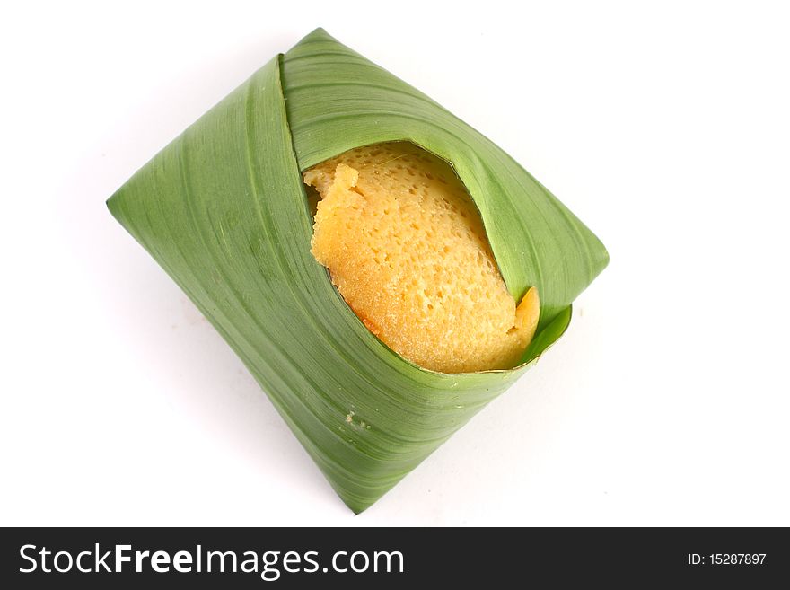 Sank Ka Ya on sticky rice. Thai style sweet desserts.