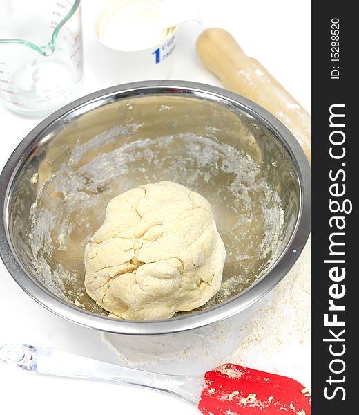 Scone dough being prepared on a kitchen bench
