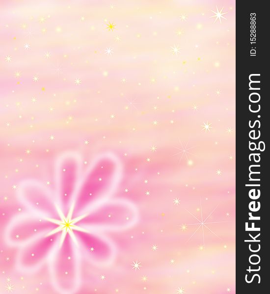 Background with flowers and stars