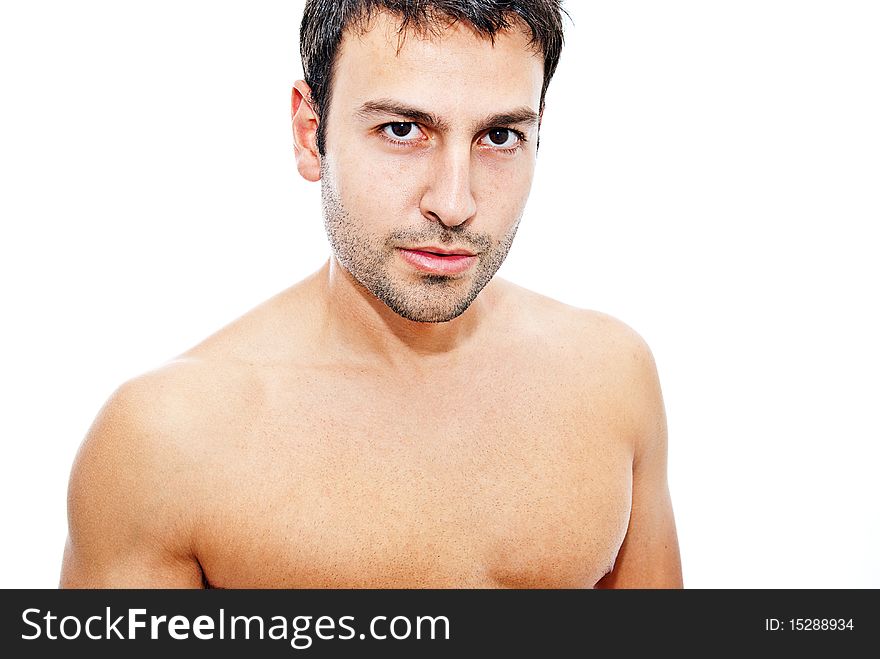Young Man On White Background
