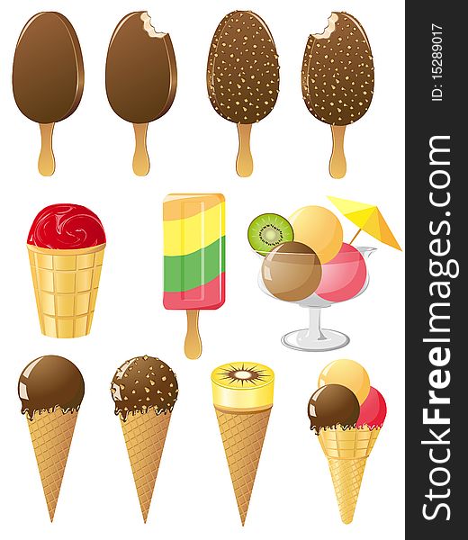 Ice-cream illustration isolated on white background