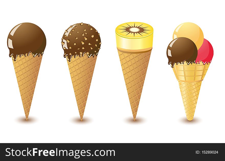 Ice-cream  illustration isolated on white background