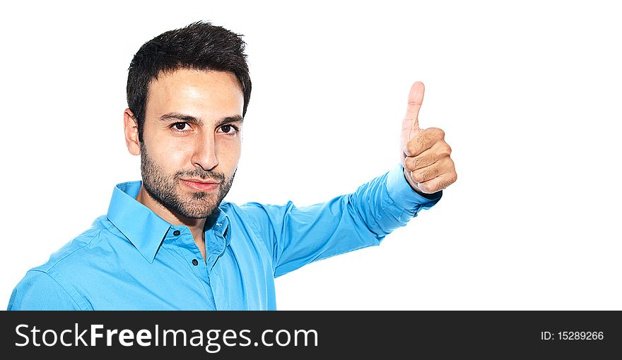 Bearded young man posing on white background. Bearded young man posing on white background