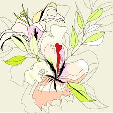 Greeting Card With Flowers Royalty Free Stock Image Greeting Card With Flowers Royalty Free Stock Image