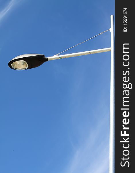 New equiped street light,on the background blue sky. New equiped street light,on the background blue sky.