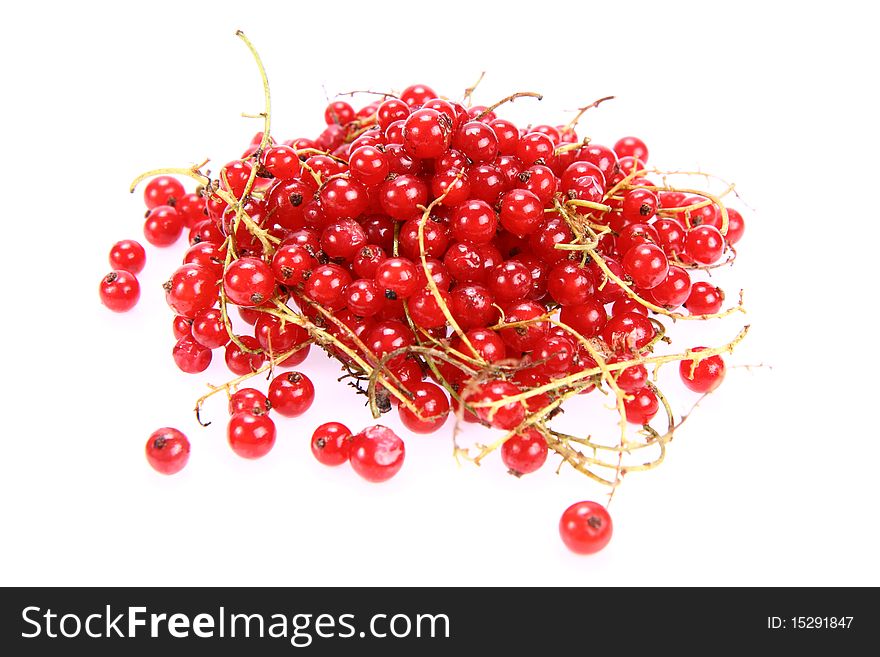 Red Currant: a stack of fruit on white background