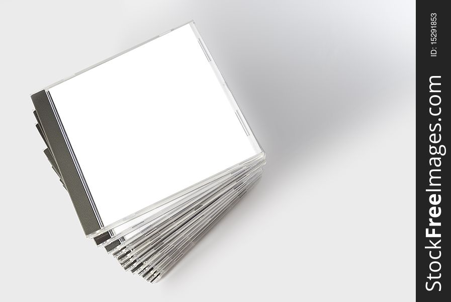 Blank cd cases isolated, perfect for inserting your own graphics.