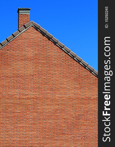 Brick house and blue sky. Brick house and blue sky.