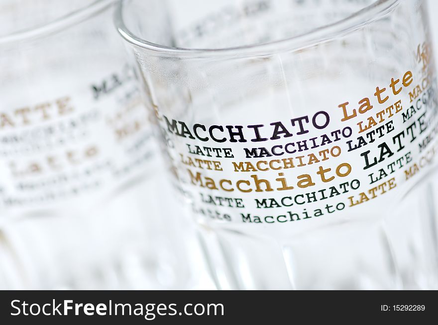 Two Latte Macchiato glasses in a closeup