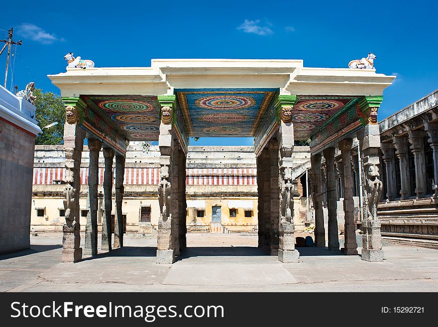 Inside of  Sri Meenakshi hindu temple in Madurai