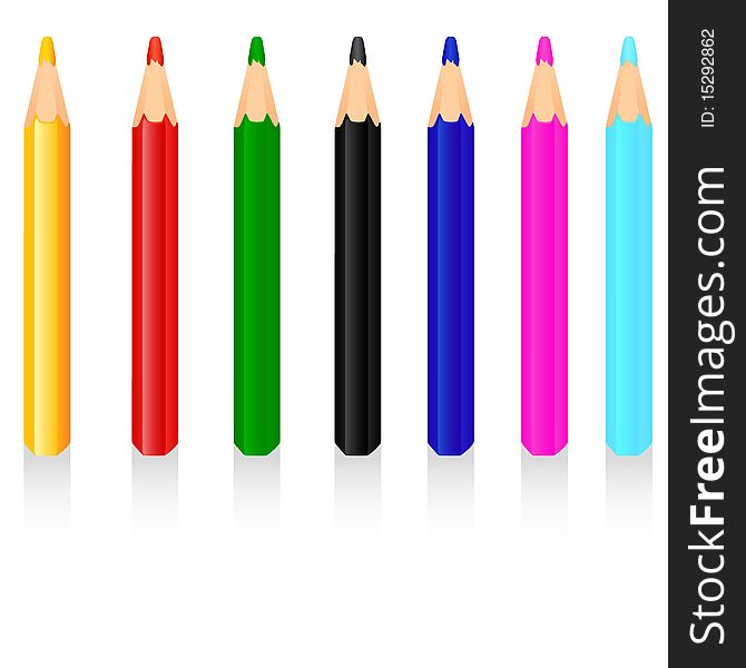 Set color pencil. Vector illustration. Set color pencil. Vector illustration