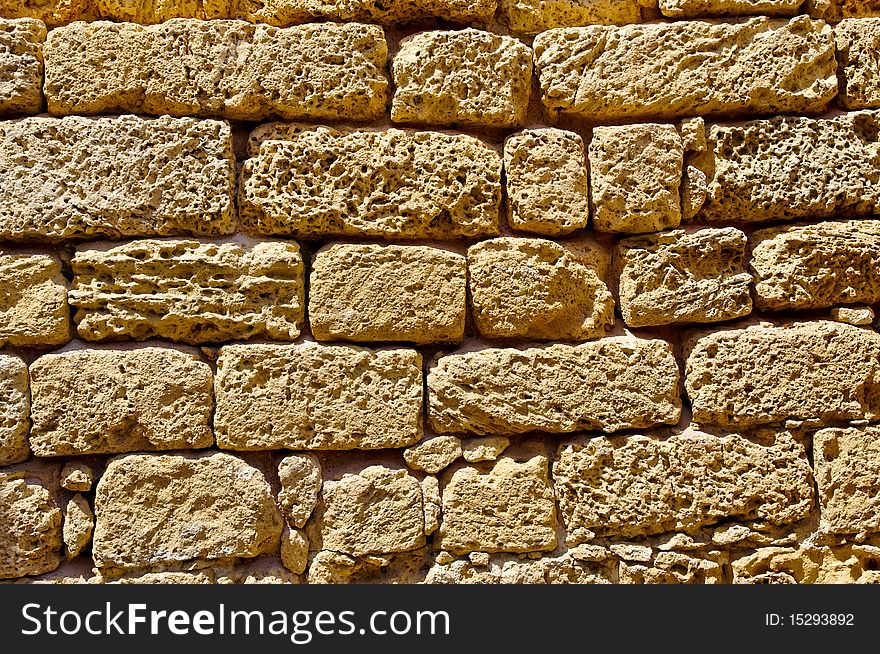 Old wall of ruins in Caesarea. Israel. Old wall of ruins in Caesarea. Israel.