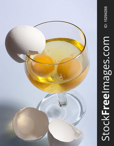 Eggs in a glass