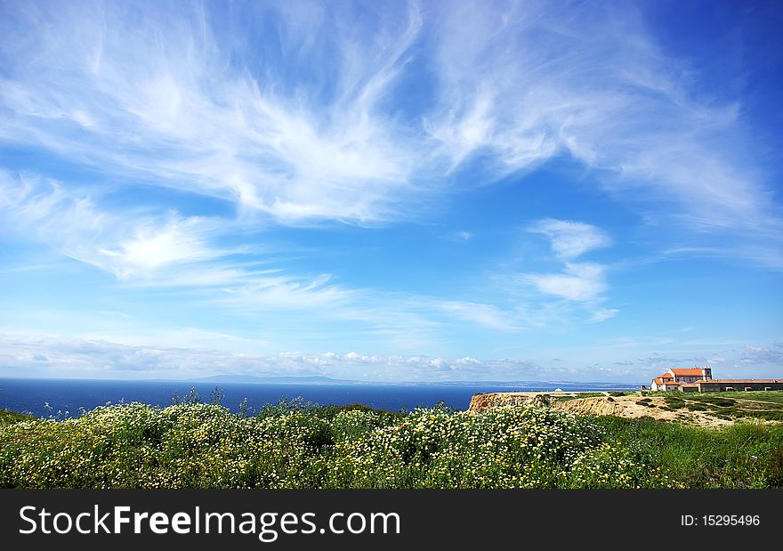 Landscape of Espichel cape, Portugal. Landscape of Espichel cape, Portugal.