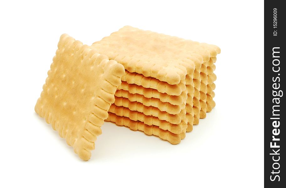 Stacked biscuits isolated on white