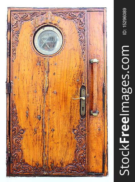Wooden door of old ship. Wooden door of old ship.
