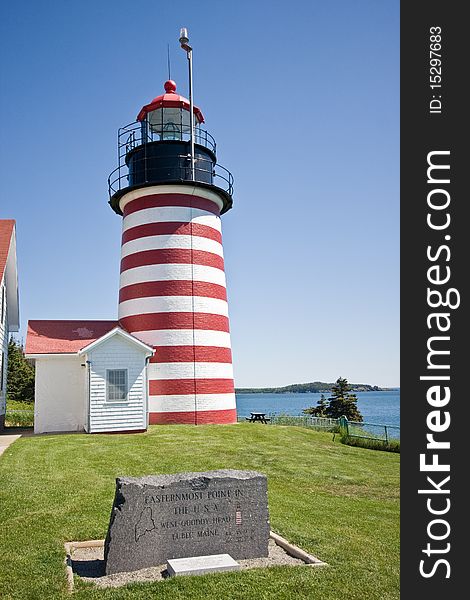 West Quoddy Head Lighthouse in Lubec Maine. West Quoddy Head Lighthouse in Lubec Maine