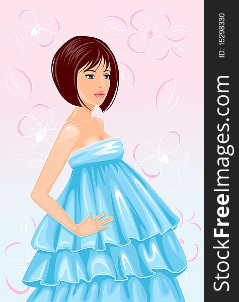 Pregnant woman in nice dress