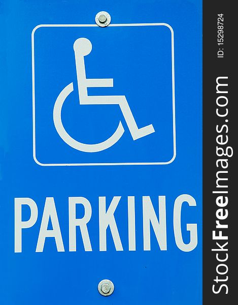 Parking sign for disabled driver