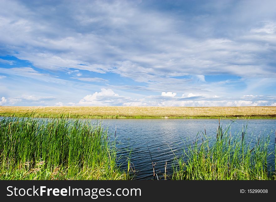 Grass picturesque riverside Irtysh, siberia. Grass picturesque riverside Irtysh, siberia