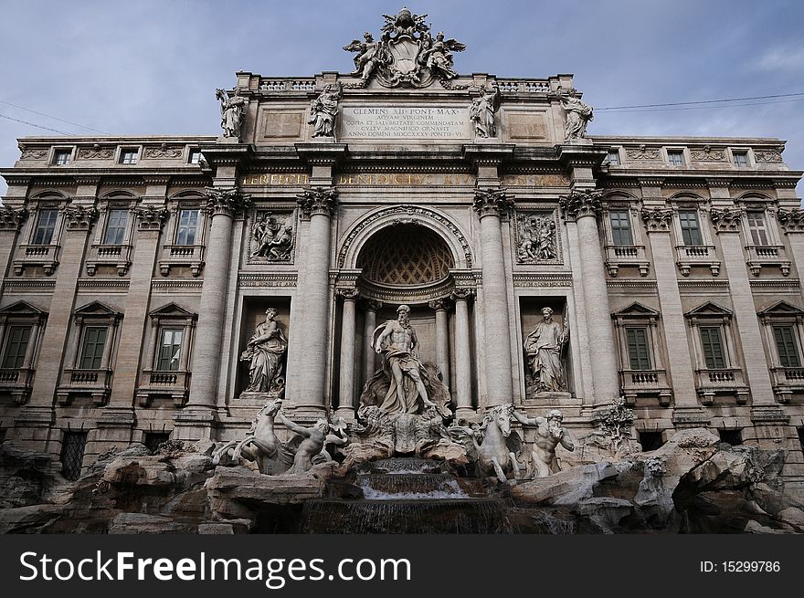 Trevi Fountain in Rome city