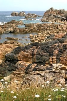 The Pink Granite Coast In Bretagne Stock Image The Pink Granite Coast In Bretagne Stock Image