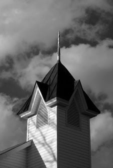 Church Steeple In Black & White Stock Image Church Steeple In Black & White Stock Image