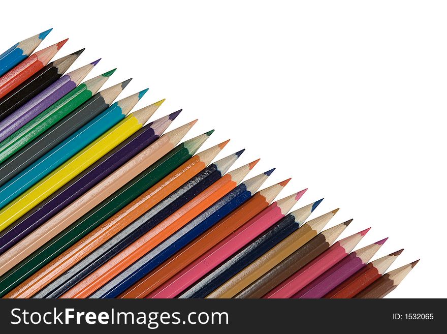 Color pencils, isolated on white, clipping path included