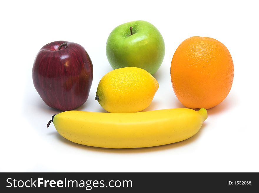 Healthy, vibrant,  looking fruits isolated over white. Healthy, vibrant,  looking fruits isolated over white