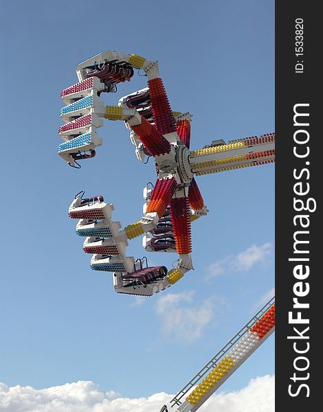 Close up / detail of an amusement park thrill ride