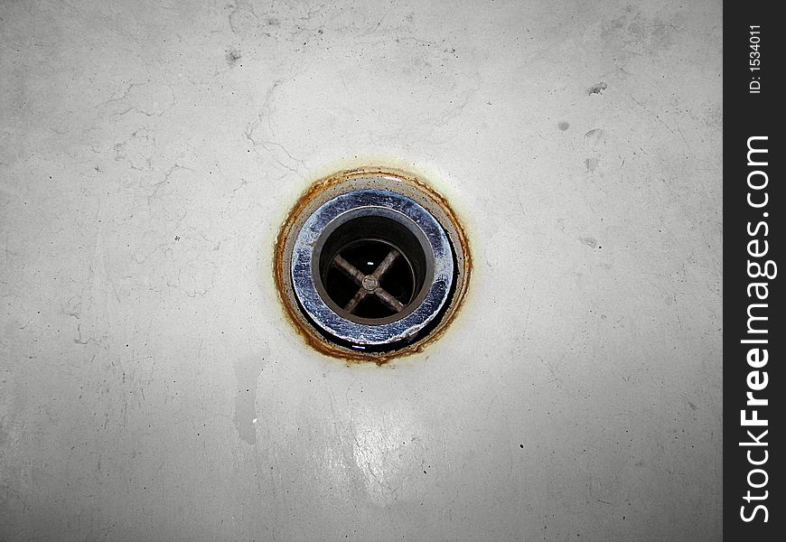 Rusty old steel sink, background