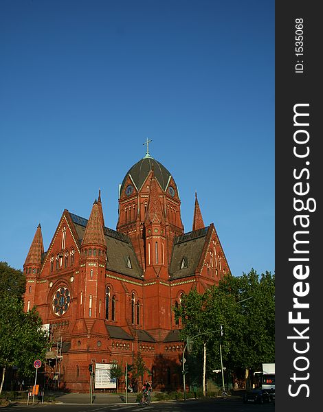 Red brick church in berlin