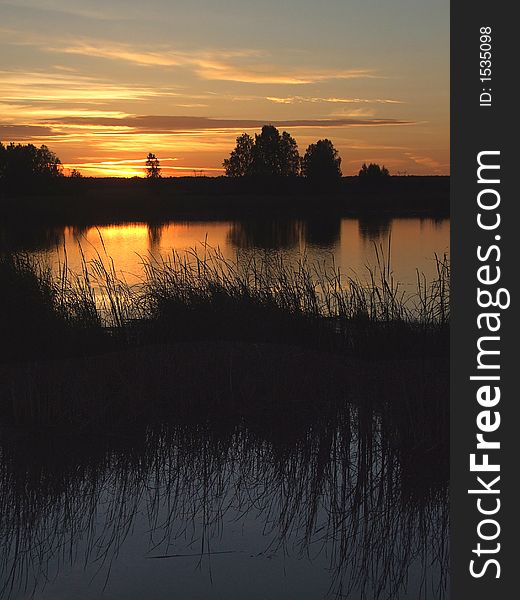 Years decline on coast of small lake. Years decline on coast of small lake