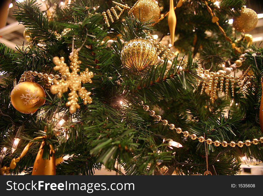 Christmas decorations on a christmas tree. Christmas decorations on a christmas tree.