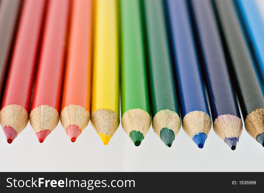 Group of colored school pencils. Group of colored school pencils