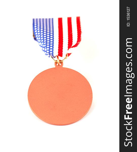Blank medal background with red white and blue american flag ribbon. Blank medal background with red white and blue american flag ribbon