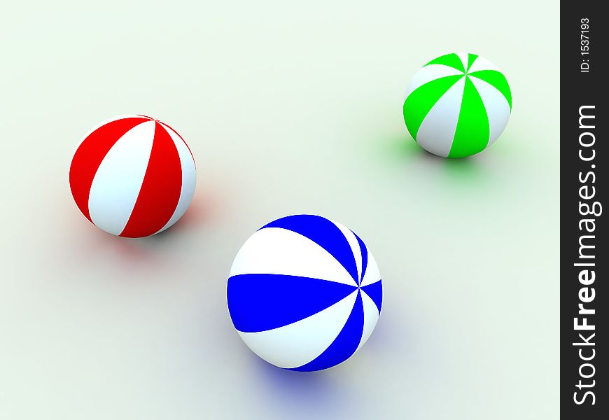 Varicoloured child's balls for games outdoor