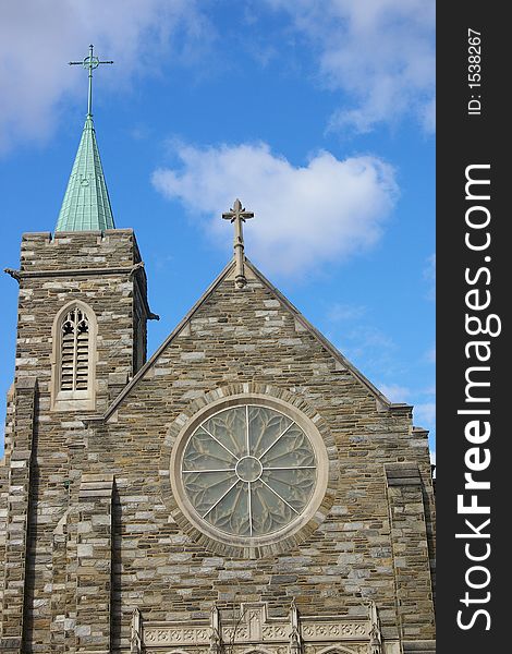 This is a typical style of church that can be found in Pennsylvania and the United States.