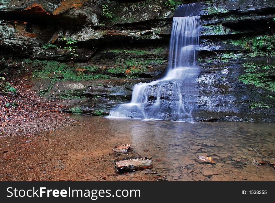 A gentle cascade in Hocking Hills state Park, Ohio