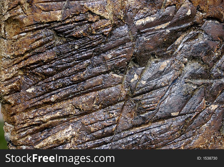 Stone relief from the brown rock