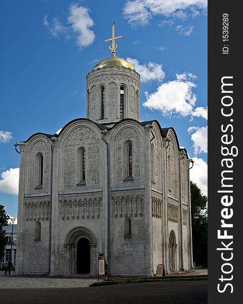 Ancient orthodox church at sunny summer day