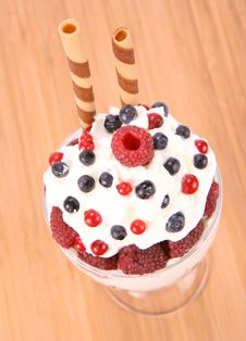 Whipped Cream With Fruits Stock Image
