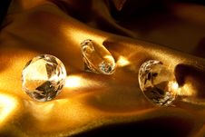 Diamond On Satin Fabric Stock Photos Diamond On Satin Fabric Stock Photos
