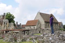 One Young Tourist Admiring Ruins Royalty Free Stock Photo One Young Tourist Admiring Ruins Royalty Free Stock Photo