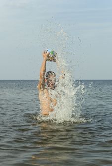 Man Playing With The Ball. Royalty Free Stock Photo