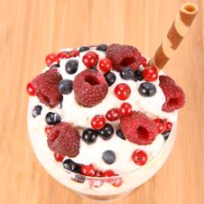 Whipped Cream With Fruits Stock Photography