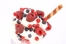 Whipped Cream With Fruits Royalty Free Stock Photography Whipped Cream With Fruits Royalty Free Stock Photography