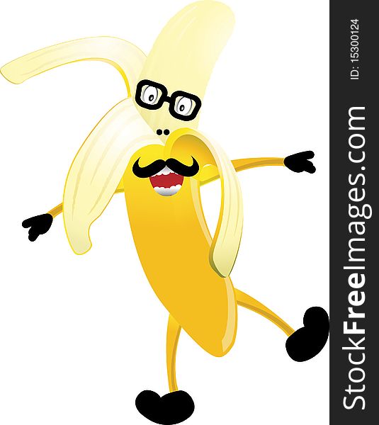 Illustration of a banana as a mascot. Illustration of a banana as a mascot