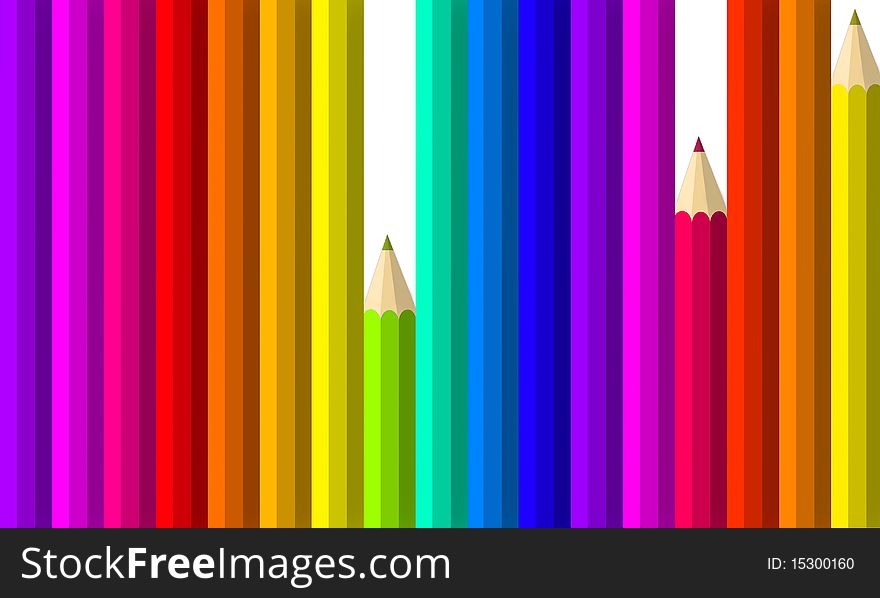 Color pencils isolated on white background